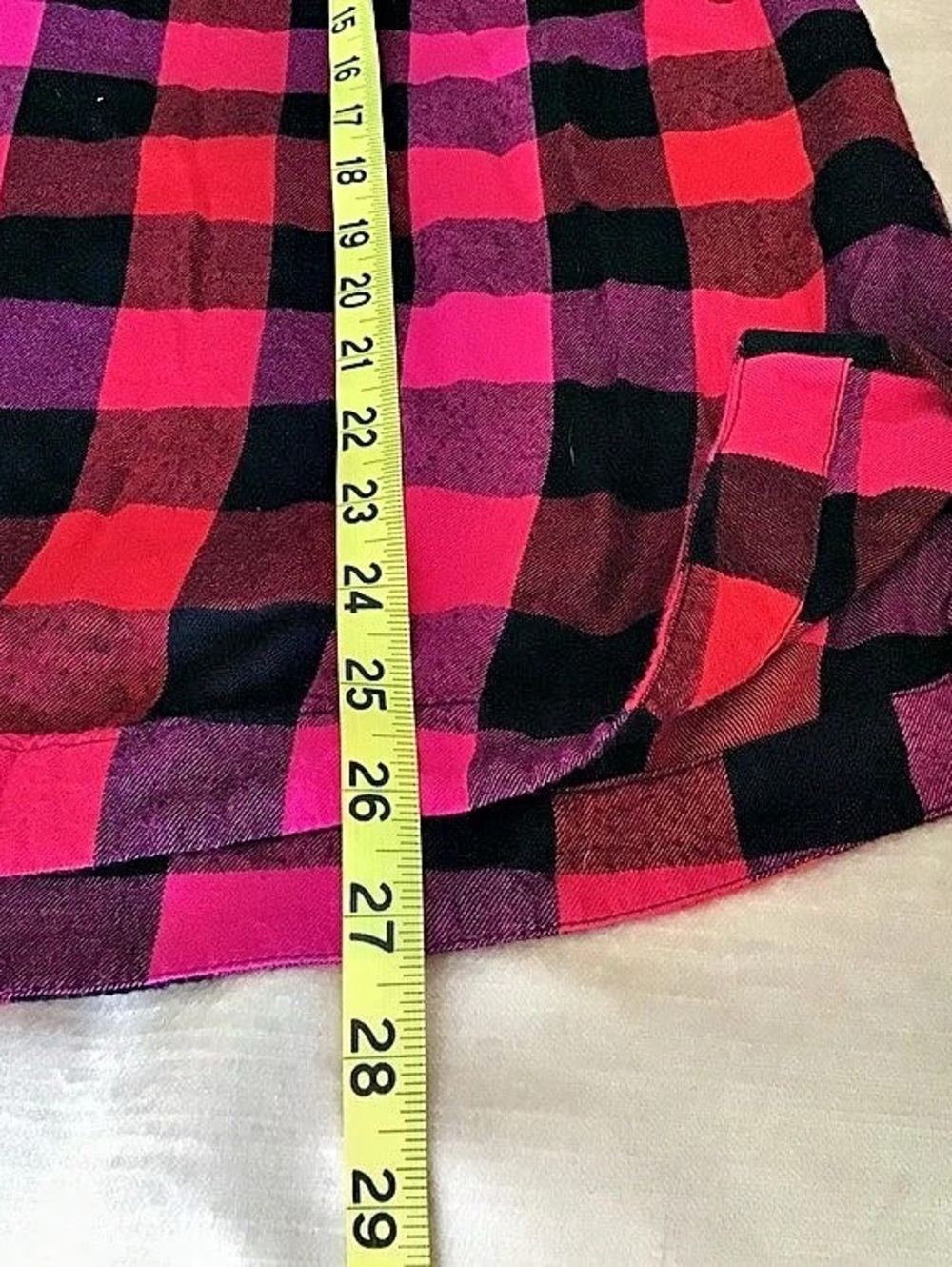 Lane Bryant Plaid Bow Blouse in Pink & Black Size X Like New - Picture 7 of 9